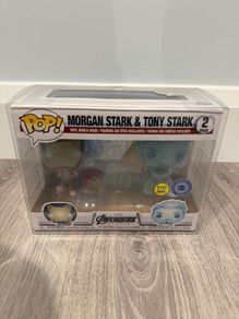 Funko Avengers Iron Man Morgan Stark and Tony Stark Pop in a Box Exclusive Glow in the Dark 2 Pack Vaulted