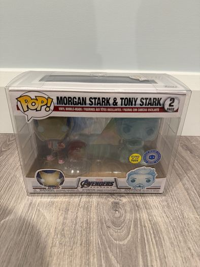 Funko Avengers Iron Man Morgan Stark and Tony Stark Pop in a Box Exclusive Glow in the Dark 2 Pack Vaulted
