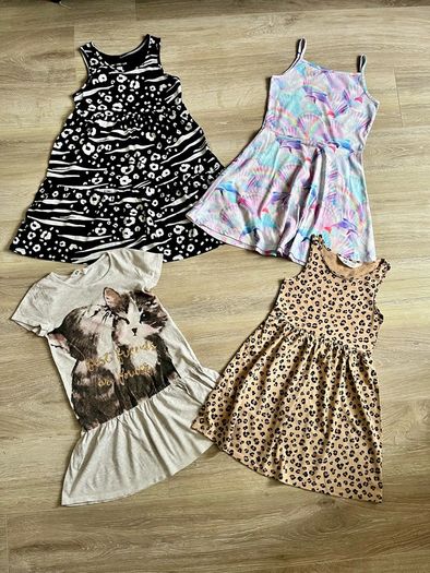 girls jersey dress bundle 7/9y