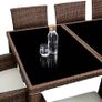 Aluminium Poly Rattan Dining Set, 8 Chairs + 1 Dining Table with Glass Tops, Includes 2 Cover Sets and Protective Cover, Various Colours Image 4