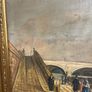 Classic Cityscape with Boats and Bridge Oil Painting Image 2