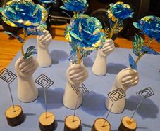 Blue Galaxy Rose with Nordic Vase& wooden clip stand