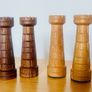 Mid Century hand carved beechwood chess set Image 3