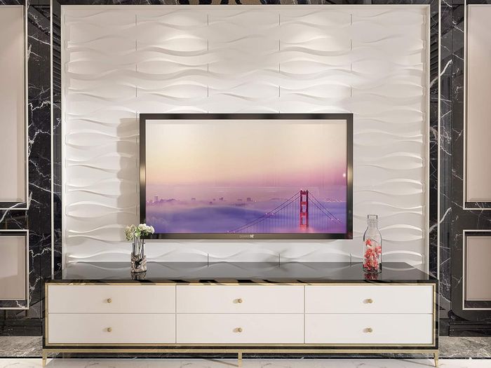 Art3d Textures Pvc Wall Panels Big Wave 3d Panelling 50 By 50cm 12 Pack ...