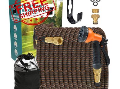 NEW SALE | 100FT Expandable Garden Hose, Garden Hose, Expanding Hose with 8 Function Spray Nozzle