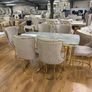 1.6m Marble Effect Dining Table With 6 Chairs Image 3
