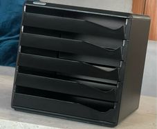 Black 5 Drawer Filing System