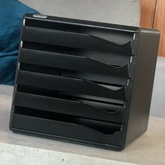 Black 5 Drawer Filing System