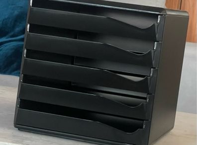 Black 5 Drawer Filing System