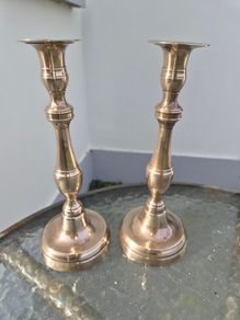 old brass candle stick holders