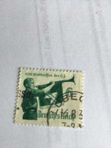 Rare WW2 German stamp - Hitler Youth (Bugler)