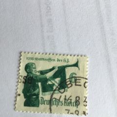 Rare WW2 German stamp - Hitler Youth (Bugler)