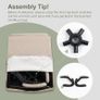 Ergonomic Office Chair Computer Chair Executive Office Chair with Flip Up Armrest High Back Rocking Function Height Adjustable Comfortable Desk Chair for Home Office Fabric Cream Image 6