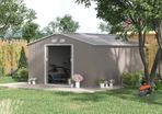 NEW SALE | 13 x 11ft Garden Metal Storage Shed Outdoor Storage Shed with Foundation Ventilation & Doors, Light Grey