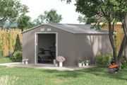 NEW SALE | 13 x 11ft Garden Metal Storage Shed Outdoor Storage Shed with Foundation Ventilation &amp; Doors, Light Grey