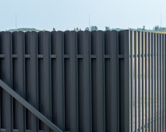 Metal fence timber imitation