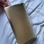Gold color clutch bag with chain Image 3
