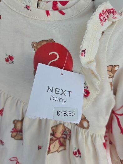 Next Cream Bear and Red Gingham Baby Dresses