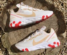 Nike React Element 55 White Cream Red