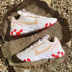 Nike React Element 55 White Cream Red