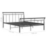 Bed Frame Black Metal 140x200 cm Image 6