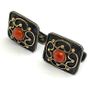 Rare Antique Servoz Paris Silver and Gold Cufflinks with Coral Image 4