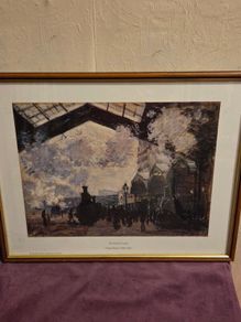 "The Gare St-Lazare" by Claude Monet - Framed Print