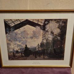 "The Gare St-Lazare" by Claude Monet - Framed Print