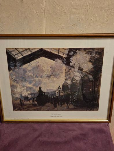 "The Gare St-Lazare" by Claude Monet - Framed Print
