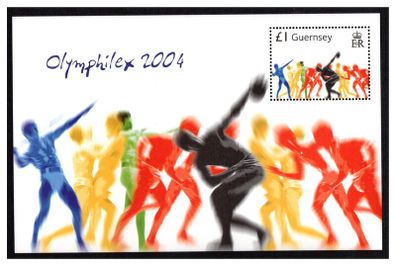 2004 Guernsey Olympic Games, Athens Commemorative Stamp Miniature Sheet Mint Never Hinged (MNH)