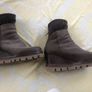 Taupe leather wedge ankle boots Image 3