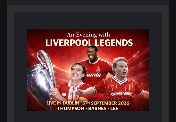 A Night with Liverpool Legends x 2 tickets