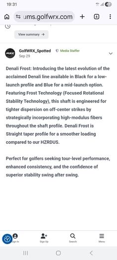 Driver Shaft
