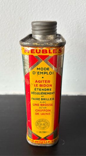 1930's - 1950's Vintage French Polish Tin