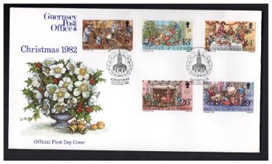 1982 Guernsey Christmas Commemorative Stamps First Day Cover (FDC)