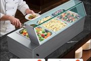 NEW  220v 3 pin plug ,Commercial Food Warmer, 1500W Electric Stainless Steel Steam Food Warmer with Glass Cover, 3- Pan Countertop Buffet Bain Marie with Soup &amp; Perforated Ladles, for Catering, Restaurant &amp; Party