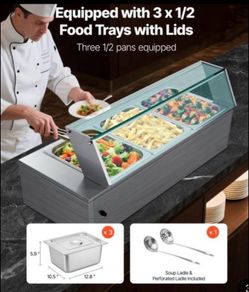 NEW  220v 3 pin plug ,Commercial Food Warmer, 1500W Electric Stainless Steel Steam Food Warmer with Glass Cover, 3- Pan Countertop Buffet Bain Marie with Soup & Perforated Ladles, for Catering, Restaurant & Party