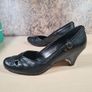 womens CLARKS CONE heels court formal casual black leather slip on closed toe Size UK 4 D EU 37 Image 9