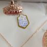 A Three-Piece Vintage Style 14K Gold Rolled Zircon Jewelry Set Image 2