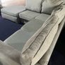 Grey corner sofa with matching footstool Image 6