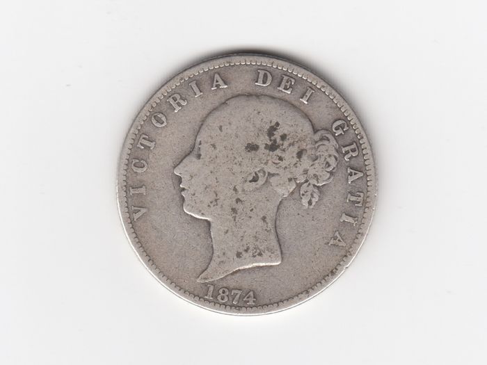 1874. Half Crown, 2/6, 92.5% Silver, Victorian Coin ( no.395)