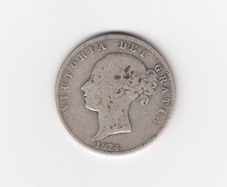 1874. Half Crown, 2/6, 92.5% Silver, Victorian Coin ( no.395)