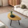 Modern Oval Coffee Table Oak Simple Center Table  Scandinavian Image 5