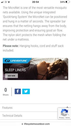 lifesystems micro mosquito net
