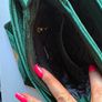 Olga Berg green velvet bag Image 4