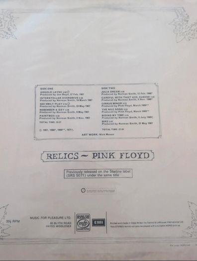 Pink Floyd - Relics (LP, Comp, Car)