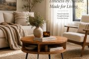Round Sheesham Solid Wood Coffee Table 60 cm with Open Shelf