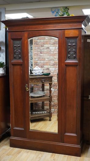 Victorian Mahogany Mirrored Wardrobe