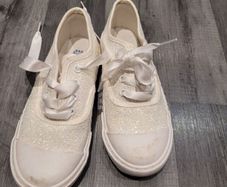 Girls White Communion Sparkle runners