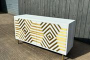 Solid wood sideboard with brass detail